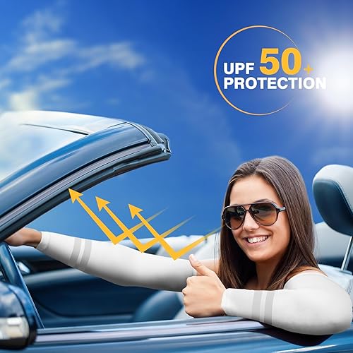 Miniatura 9 de SATINIOR 6 Pairs UV Sun Protection Arm Sleeves Cooling Compression Arm Sleeves for Women Men Golf Outdoor Sports