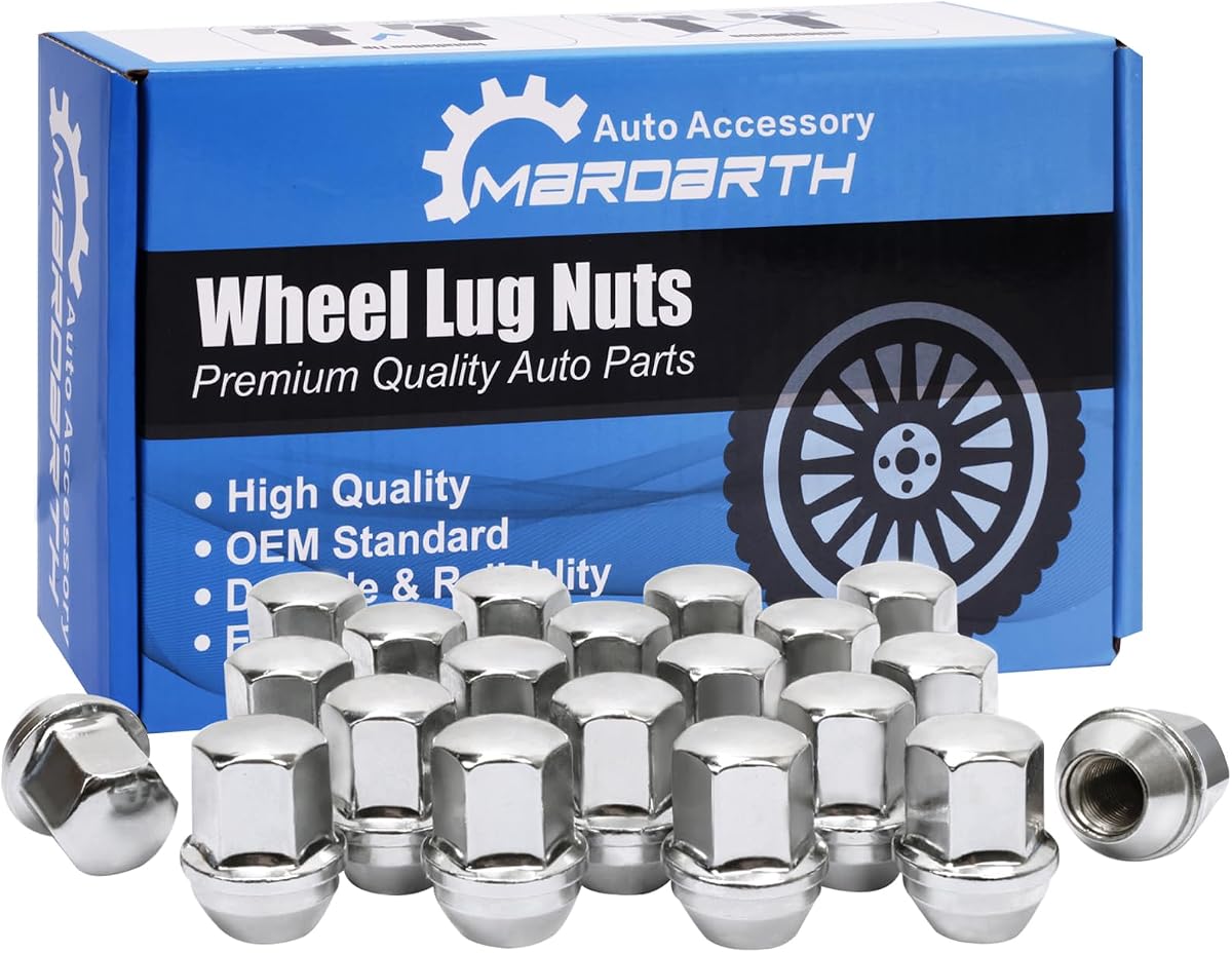 20PCS 14x1.5 Wheel Lug Nut Chrome 1.5" for Camaro Corvette Equinox Impala | 7/8"(22mm) Hex,Cone Seat,Fits 5 Lug Wheel,OEM Factory Wheel,Easy to install
