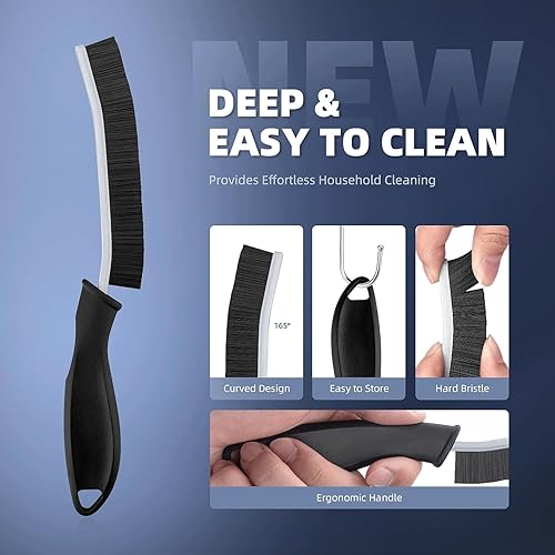 Miniatura 5 de Cepillos de limpieza de hendiduras, herramienta de cepillo limpiador para espacios reducidos difíciles de alcanzar, artículos esenciales para el