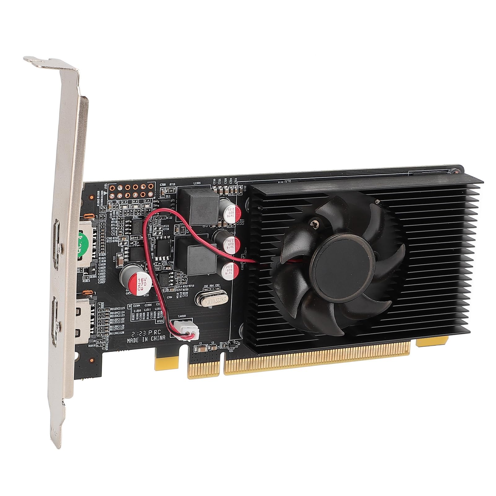 Tarjeta Gráfica para PC Slim 2GB DDR3 Ventilador único 64bit 650MHz 533MHz PCI Express 2.0 X 16 30W Tarjeta Gráfica para Computadora