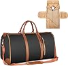 Luxemega Travel Bag, Jenni Bag, 2 in 1 Jennibag Travel Bags for Women, Waterproof Foldable Convertible Garment Duffel Bag Black