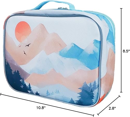 Miniatura 7 de Lonchera de Fenrici estilo acuarela para niñas, adolescentes, mujeres, bolsa de almuerzo aislada, compartimentos de lados suaves, espaciosos, sin