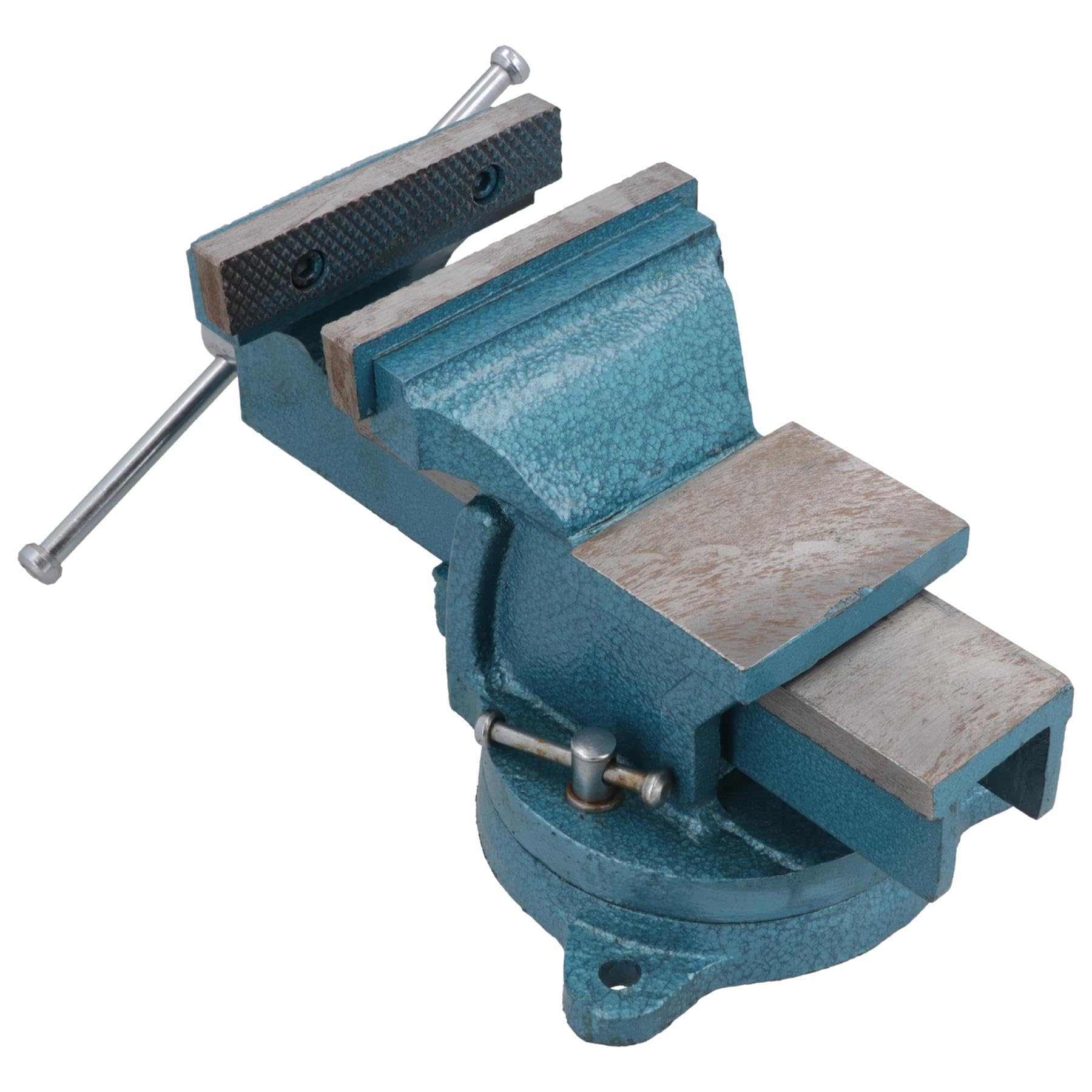 Tornillo de banco resistente de 4 pulgadas con base giratoria + abrazadera de taller de yunque de hierro fundido