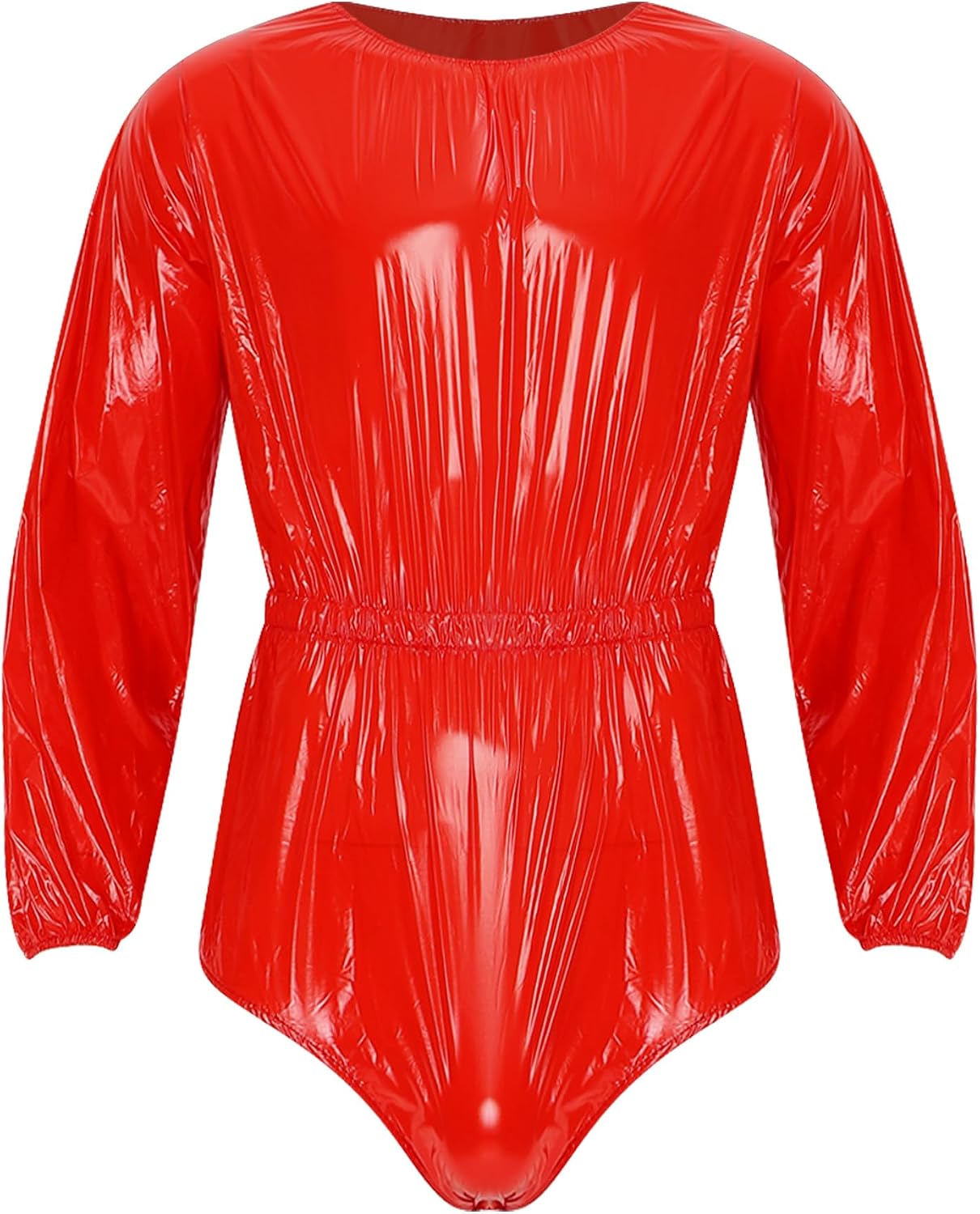 Men Bodysuit Crew Neck Night Club Diaper Coveralls | Waterproof Bodysuit,Leakproof,Incontinence Leotard,Lightweight Adjustable Fit,Elastic Waist,Sissy Pvc Panties,Nightwear