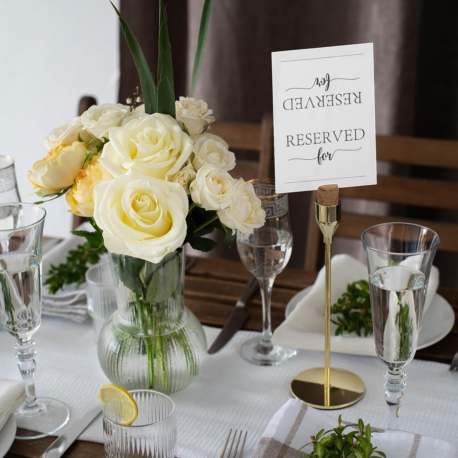30 Pcs Reserved Table Signs - Elegant Reserved Signs For Wedding Reception, Tented Place Cards, Engagement Party, Rehearsal Dinner, Anniversary Party or Any Events