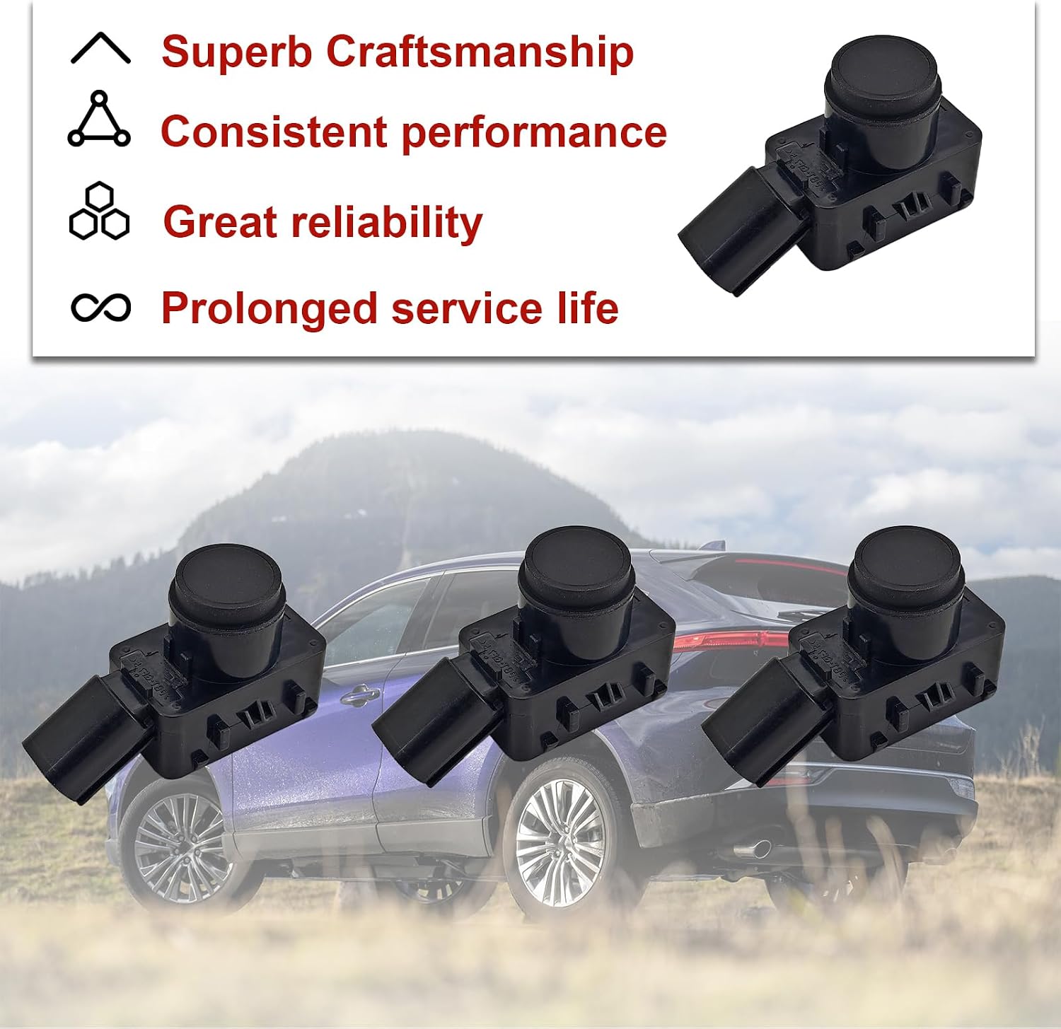 89341-K0060 Front Rear 4Pcs Ultrasonic Parking Sensors for Toyota 2020-2025