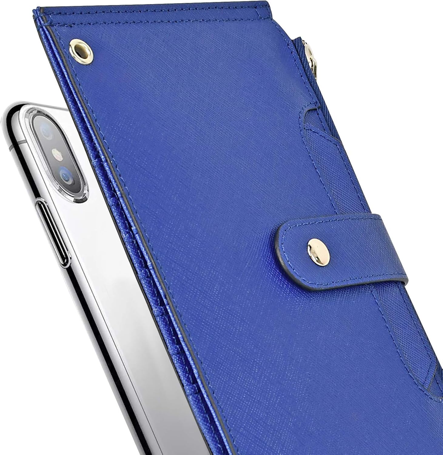 Wallets for Women RFID Blocking Large Capacity- Leather Bifold Wallet Women Long Credit Card Wallet Wristlet for Women Slim Zipper Wallet For Women With Coin Purse With Id Window Pullout Blue.