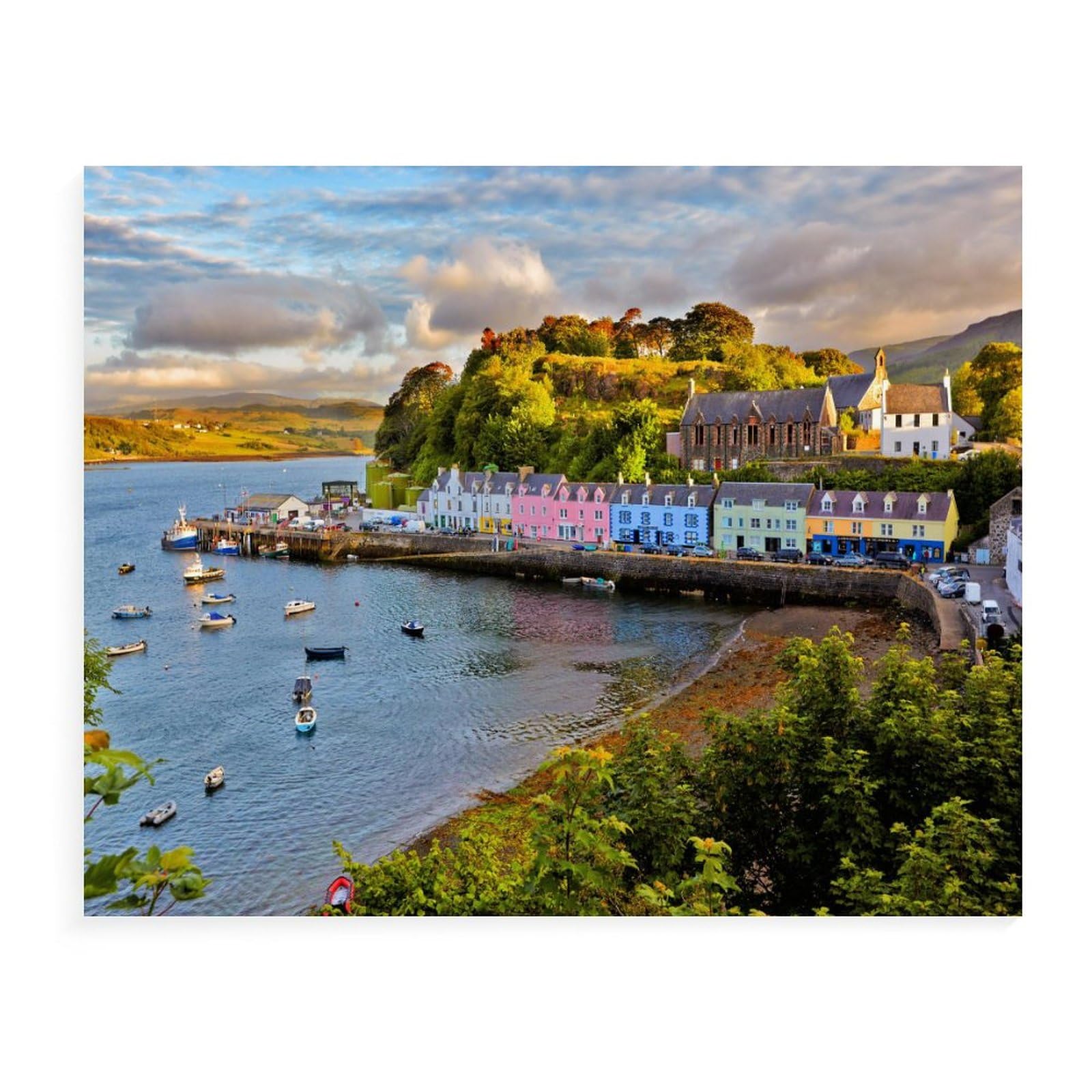Puzzles 1000 Pcs for Adults Jigsaw,Portree, Isle of Skye,puzzle,Intellectual Educational Unzipping Funny Toy Family Game for Adult Children 38x52CM 38x26CM — image 1