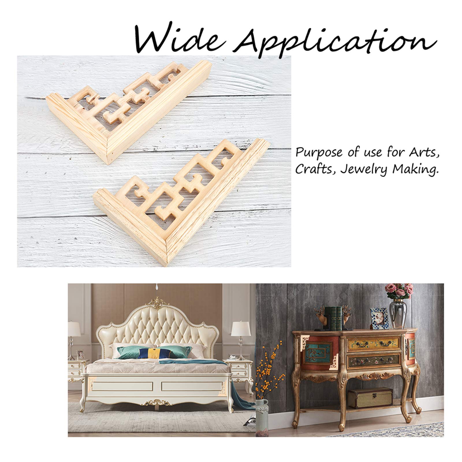 Amazon.co.jp: SUPERFINDINGS 2ピース 木彫りアップリケ コーナー 古典