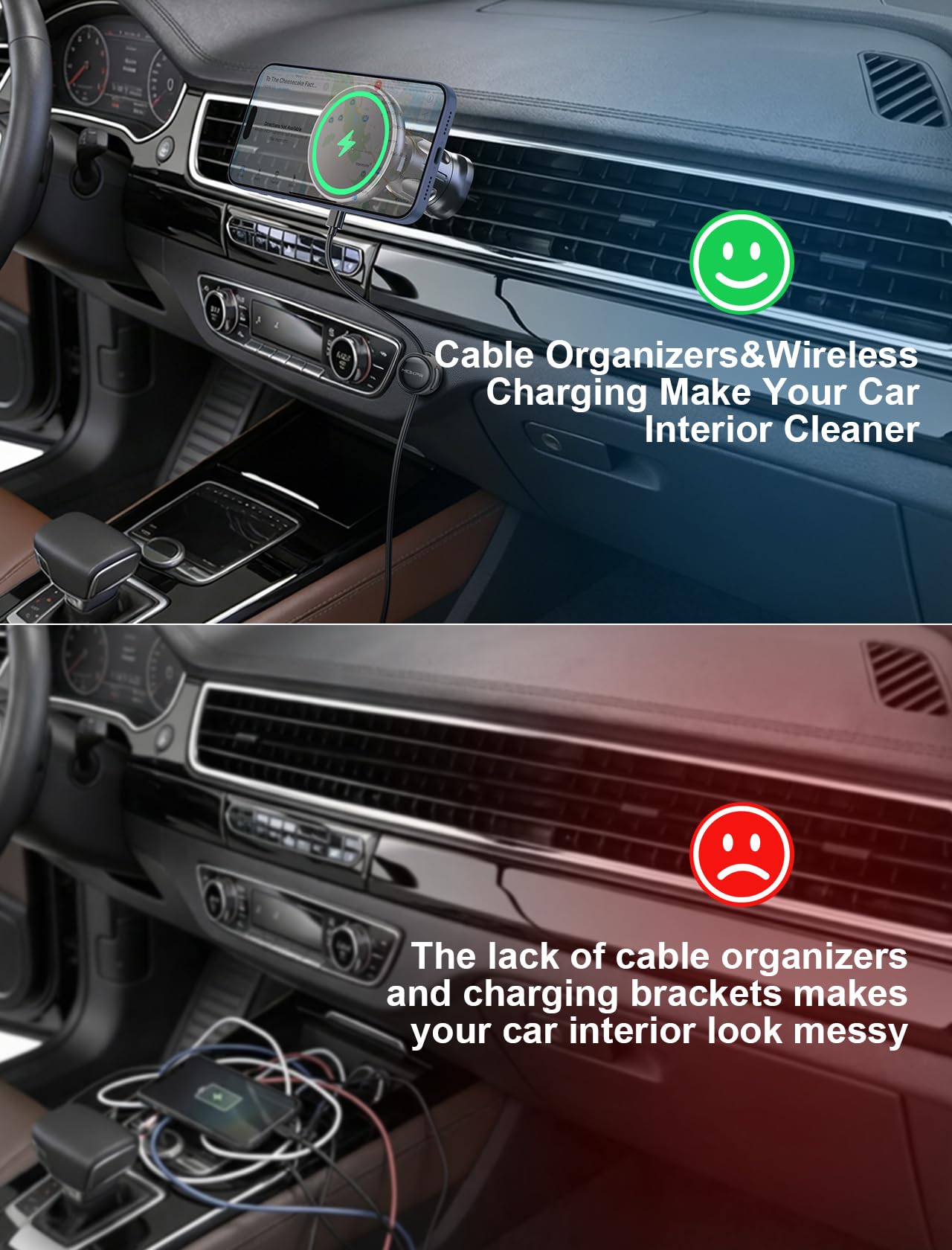 MOKPR für MagSafe Autohalterung mit Ladefunktion, 15W für iPhone Magsafe Ladegerät Auto, Handyhalterung Auto Magnet mit Ladefunktion Lüftung/Armaturenbr für iPhone 17 16 15 14 13 12 (Schwarz)