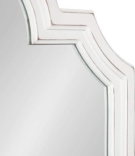 Miniatura 4 de Kate and Laurel Sindahl - Espejo de pared con marco de madera rústica, 26 x 35, color blanco envejecido, acento inspirado en Marruecos