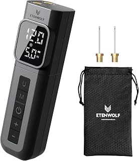 ETENWOLF P200 Portable Electric Ball Pump 2000mAh with Digital Gauge, Preset PSI for Basketball Soccer Volleyball Inflator
