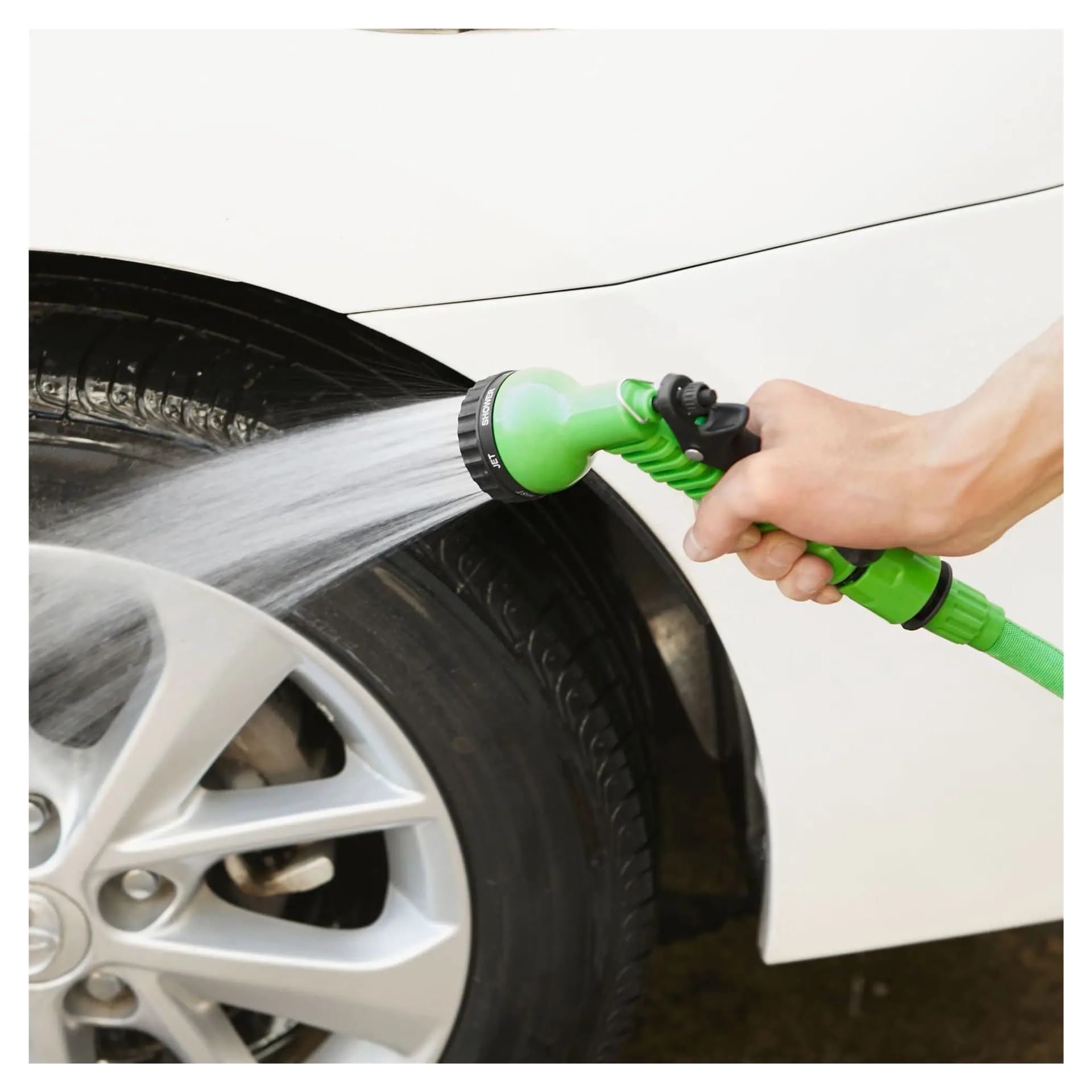 Juego de mangueras de jardín extensibles Manguera extensible de alta presión for lavado de coches, manguera de riego for jardín, pistola de agua de alta presión multifunción, limpieza de jardinería(10