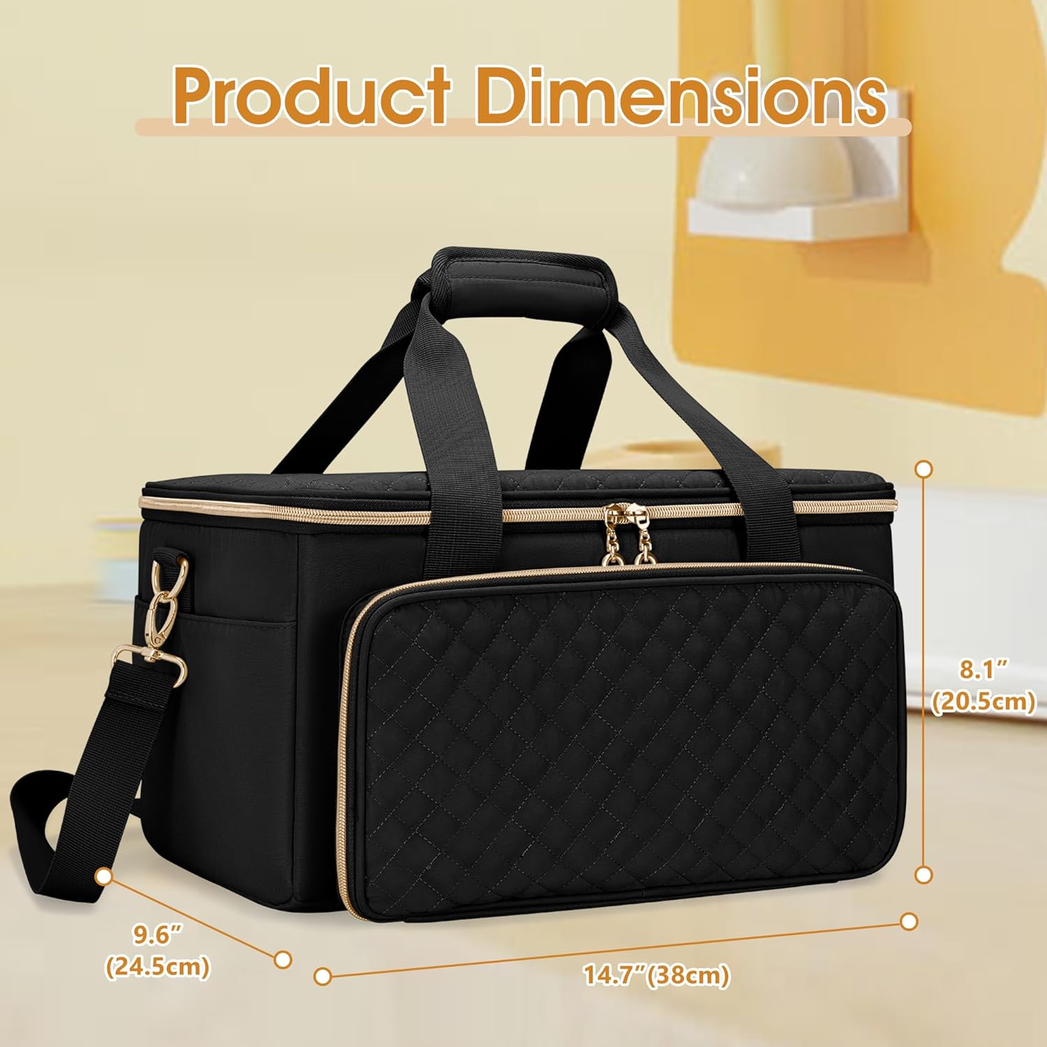 Yarwo Carrying Bag Compatible with Cricut Joy Xtra Smart Cutting Machine, Portable Craft Travel Case Fit for Cricut Joy Xtra, Cricut Mat 8.5"x12", Vinyl, Scrapbook Tool Accessories, Black (Patented)