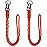 Frienda 2 Set Heavy Duty Paracord Lanyard Necklace Whistles Strap Braided 550 Keychain Lanyard for Outdoor Activities (Orange)