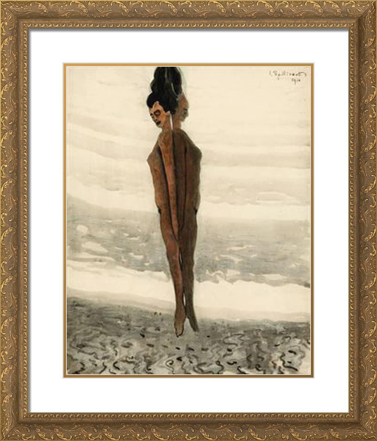 ArtDirect Spilliaert, Leon 20x23 Gold Ornate Framed Art Print with Double Matting Titled: The elevation