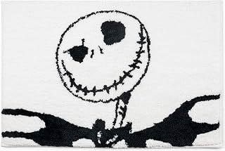 Jay Franco Disney - Alfombra de baño para niños, diseño de Jack Skellington, suave, antideslizante, lavable a máquina, color blanco, 20 x 30 pulgadas