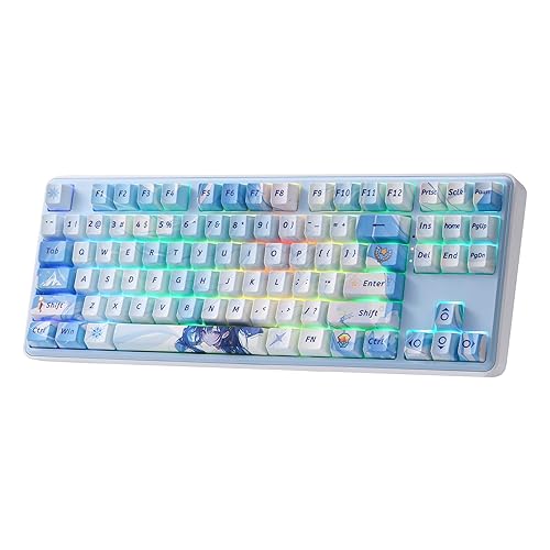 Redragon K707 PRO SE 80% Wireless Gasket RGB Gaming Keyboard, 3-Modes 87 Keys TKL Anime Mechanical Keyboard w/Hot-Swap Socket, Dye-Sub PBT Keycaps & 5-Layer Noise Dampening, Custom Linear Switch