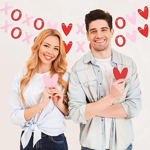 Miniatura 6 de Decoración del día de San Valentín, guirnalda de corazón, pancarta de decoración de San Valentín para el hogar, pancarta romántica XOXO, accesorios