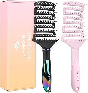 URTHEONE 2-Pack Hair Detangler Brushes, Professional Detangling & Styling Brush for Wet/Dry Hair, Painless Smoothing for Kids and Women Men