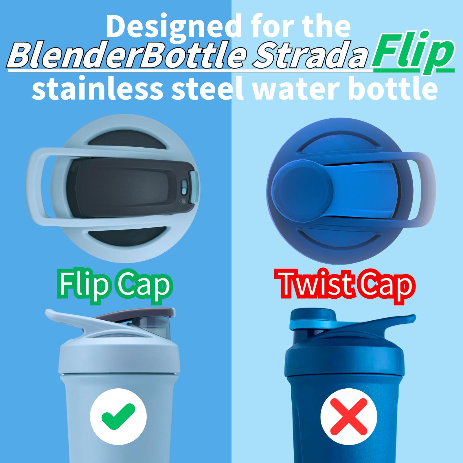 YINORD 8-Pack Silicone Seal Gaskets For BlenderBottle Strada & Sleek Shaker Cups - Stops Leaks & Odors, 24/25/28 Oz - View #8