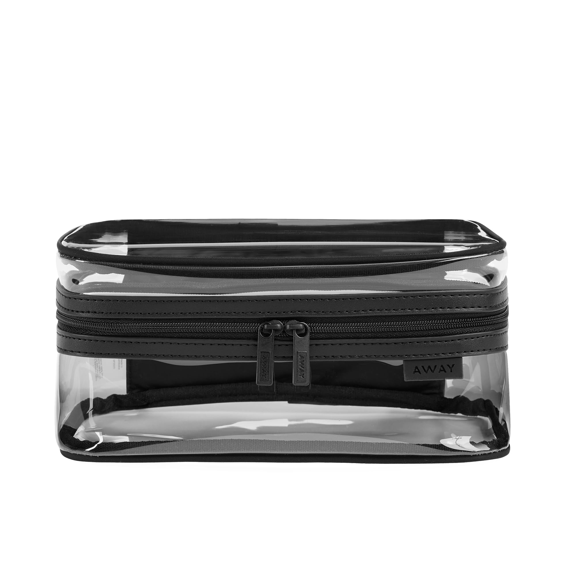 Away Clear Small Toiletry Bag - Compact Transparent Travel Organizer for Toiletries & Beauty Essentials, Jet Black