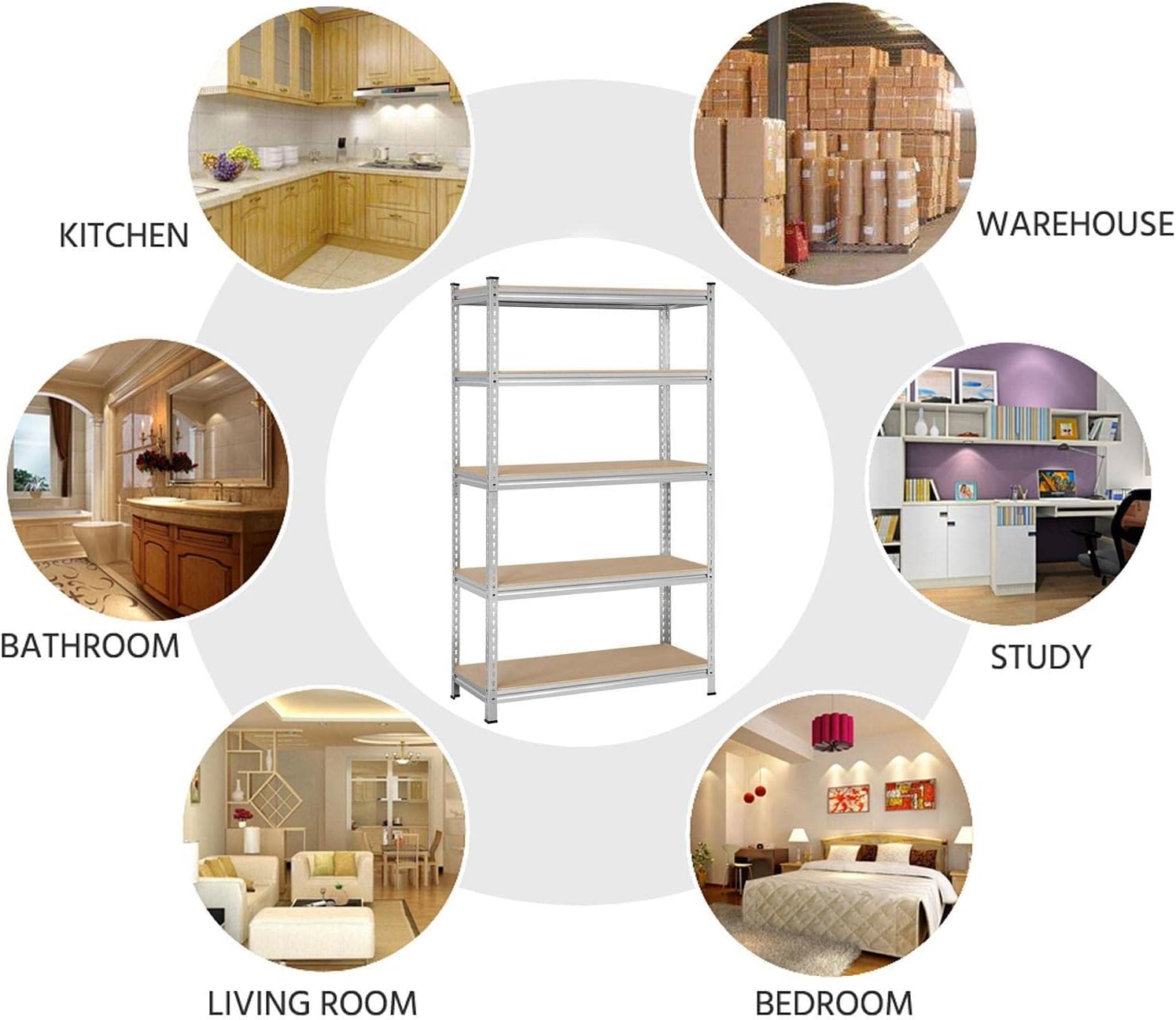 Buy Yaheetech Garage Storage Shelves Heavy Duty 5 Tiers Boltless Garage