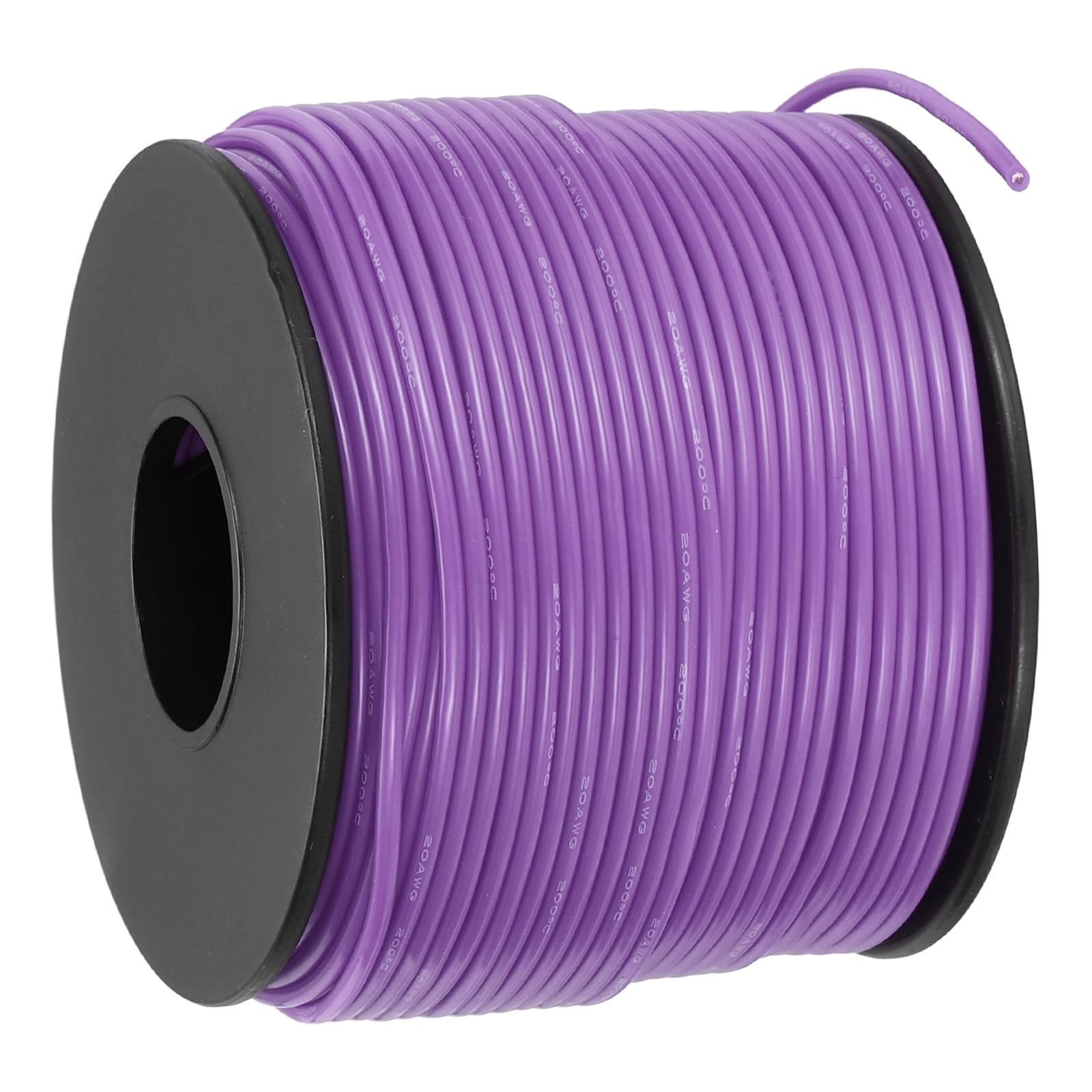 sourcing map 20 AWG Flexible Silicone Wire 61m/200ft, 20 Gauge Tinned Copper Electrical Stranded Wire 200 Celsius/392 Fahrenheit High Temperature Hookup Spool for DIY Model Wiring, Purple