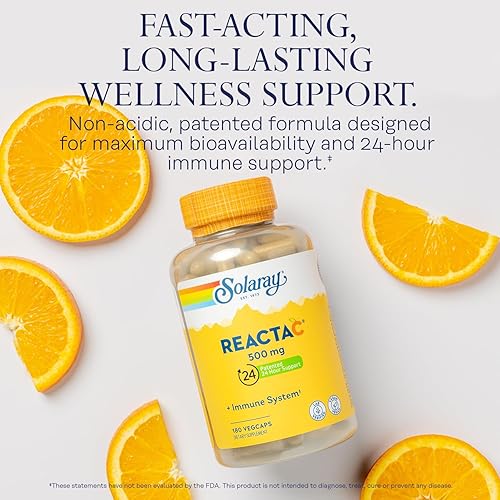 Miniatura 3 de SOLARAY Reacta-C con vitamina C 500 mg - 200 mg concentrado de bioflavonoide, vitaminas de defensa inmunológica - Suplemento patentado de apoyo