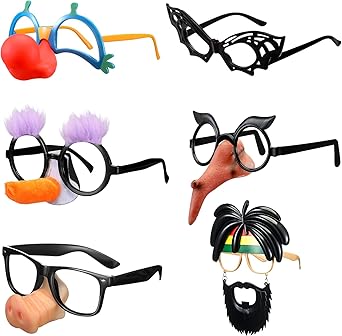 Amazon.com: Sumind 6 Pairs Funny Glasses for Adults Halloween Disguise ...