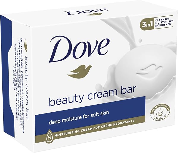 Dove Jabón original en pastilla para cara, cuerpo y manos con 1/4 de crema hidratante, 90 g - 4