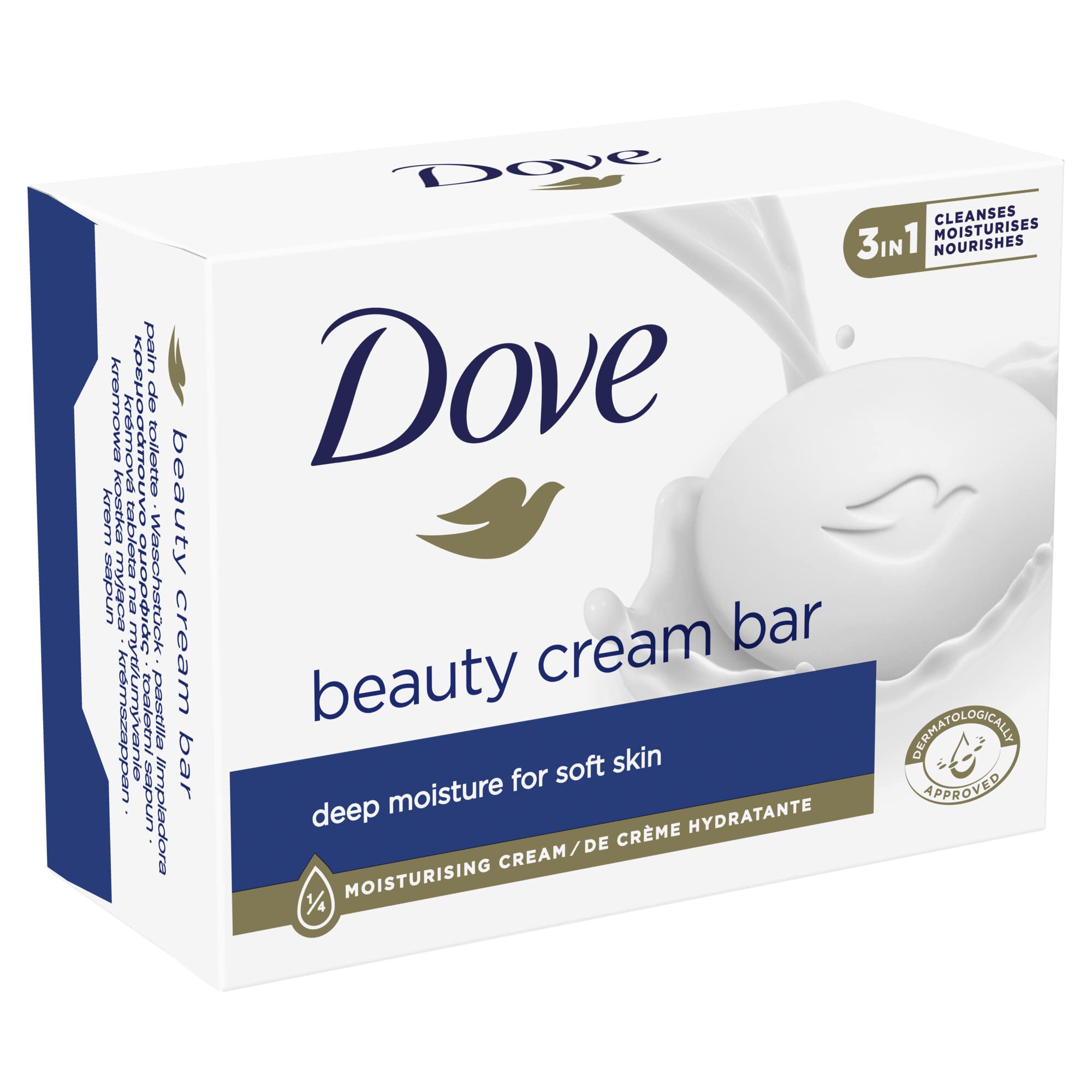 Dove Jabón original en pastilla para cara, cuerpo y manos con 1/4 de crema hidratante, 90 g — view 4