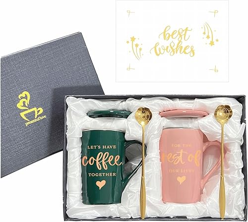 Miniatura 7 de Juego de tazas de regalo de boda para recién casados Mr and Mrs  Let's Have Coffee Together for the Rest of Our Lives  Regalos de despedida de