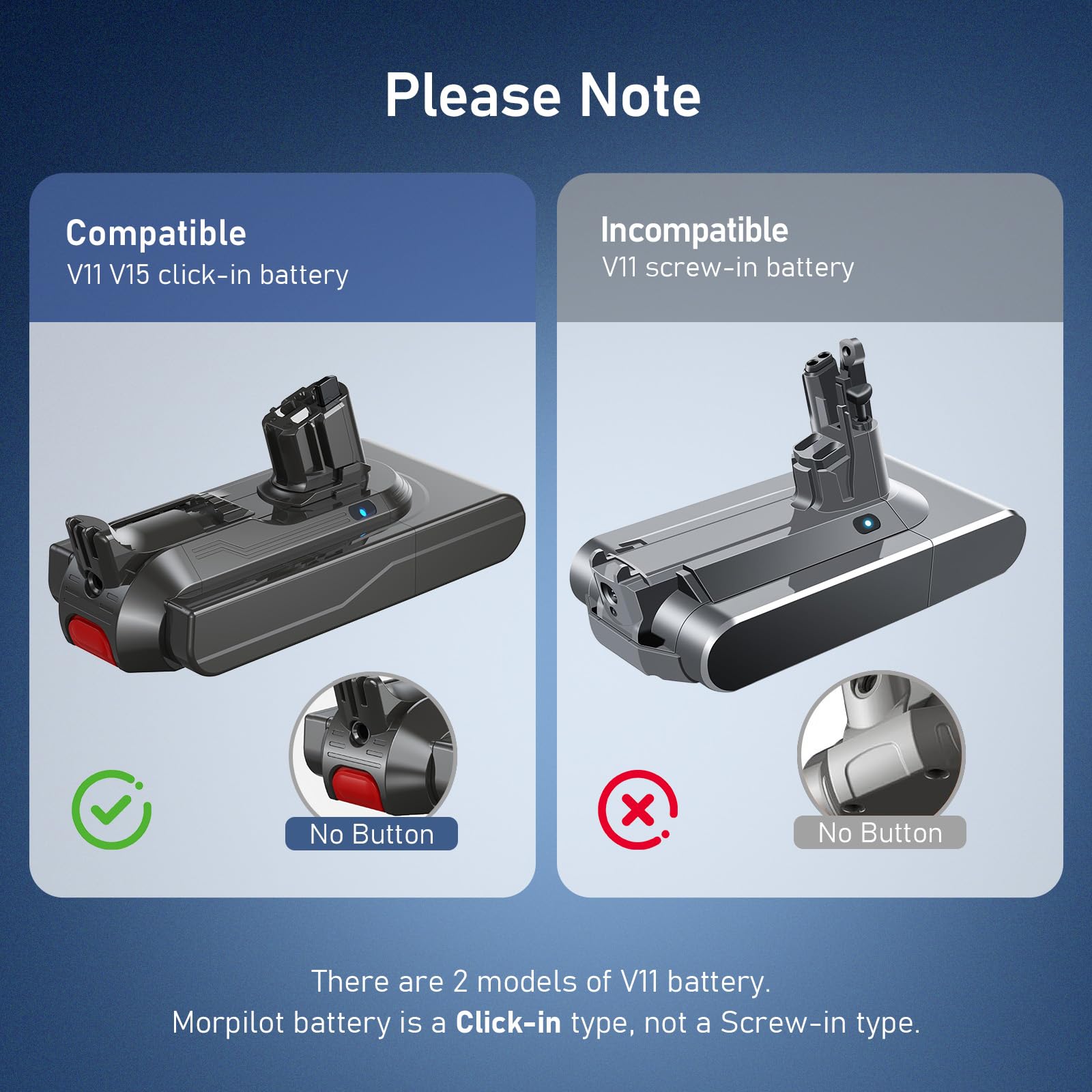 Batería para Dyson V11 – Keenstone 8000 mAh Batería de Repuesto de Inserción (Click-in) para V11 Absolute/V11 Extra/V11 Fluffy/V15 Detect