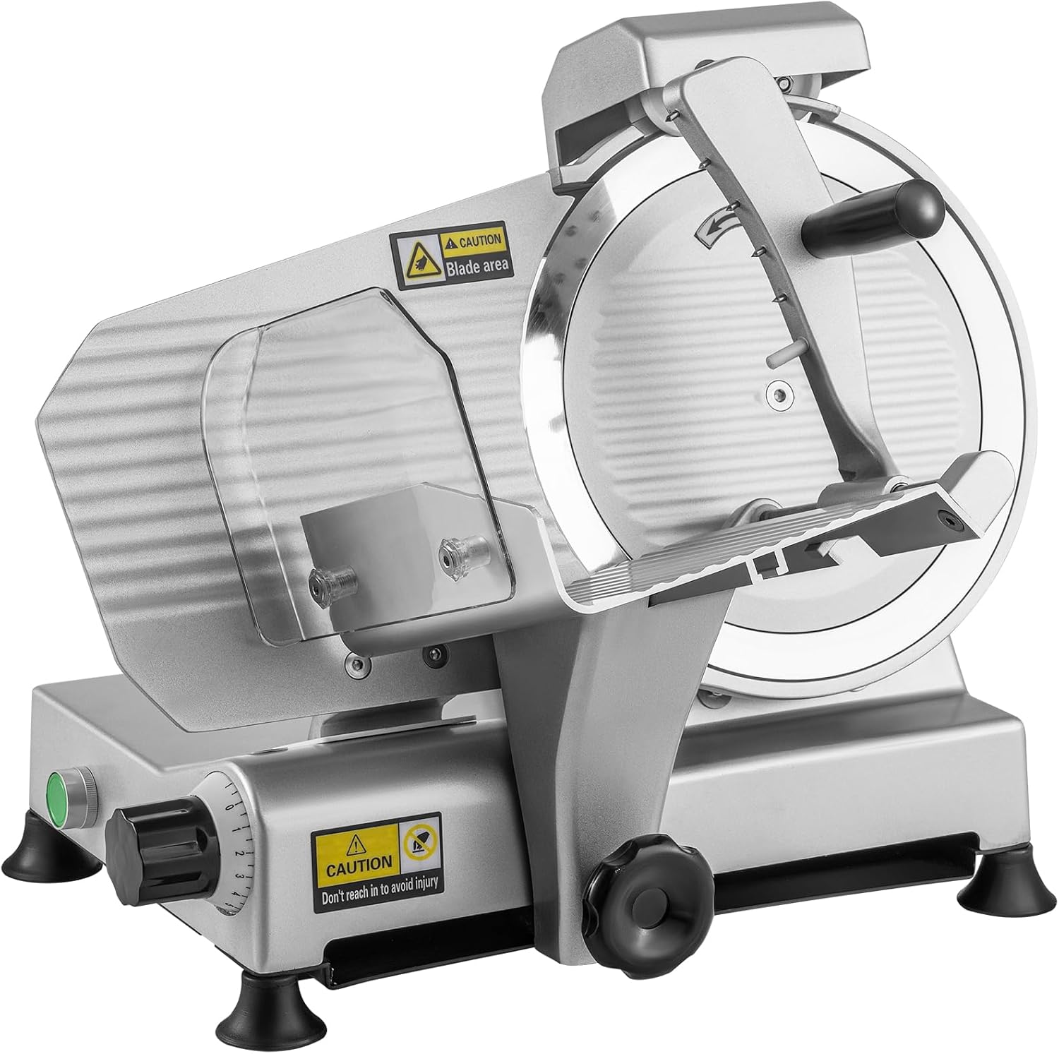 TECSPACE Commercial Meat Slicer,10 inch lectric Meat Slicer Machine, 240W Frozen Meat Deli Cheese Food Slicer with Adjustable Thickness, Meat Slicer For Commercial and Home use