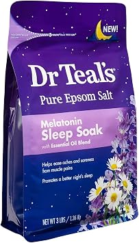 Dr Teal's Salt Bath Variety Gift Set (2 Pack, 3lbs Ea.) - Relax & Relief Eucalyptus & Spearmint, Melatonin Sleep Soak - Essential Oils Blended with Pure Epsom Salt & Melatonin - Promotes Better Sleep