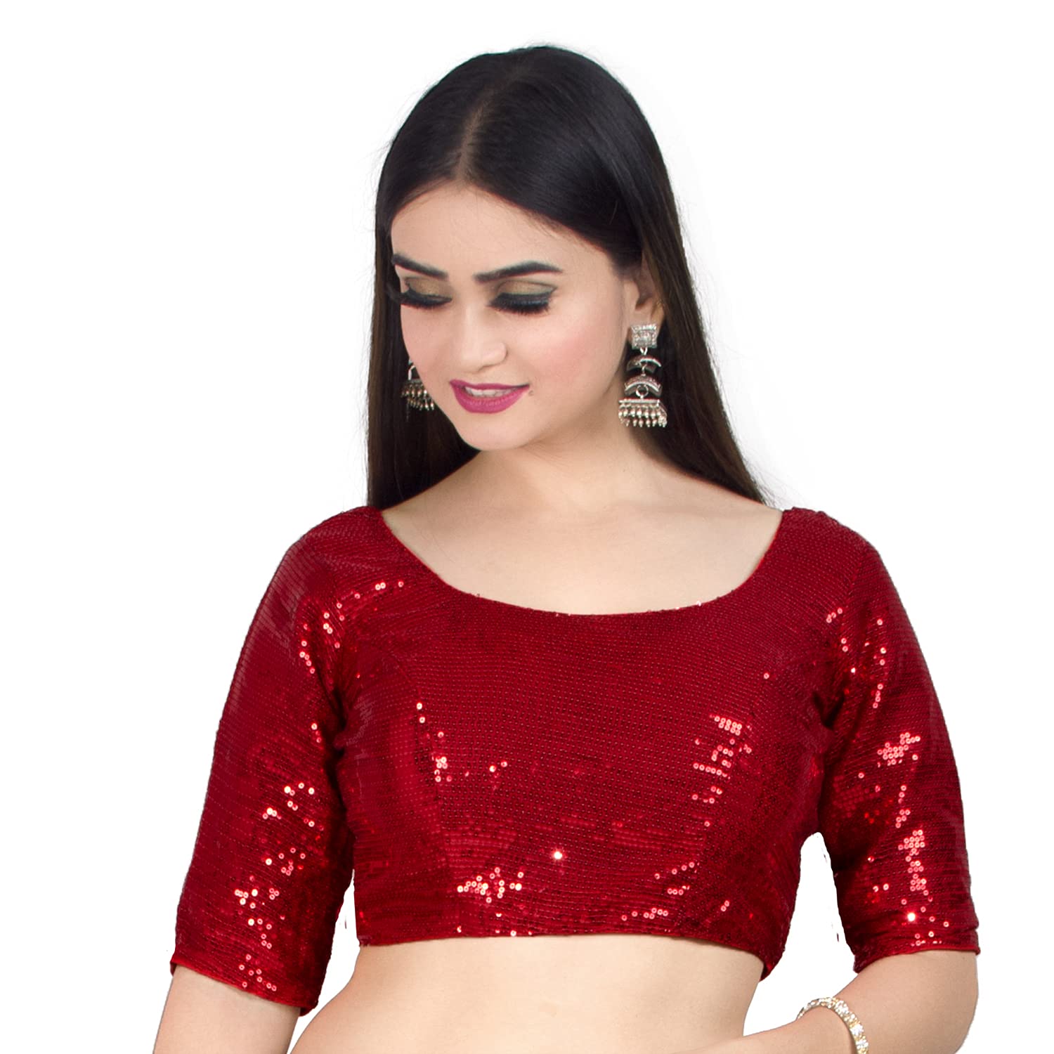 ChandrakalaSequence Blouses for Women Sarees,Readymade (B185)