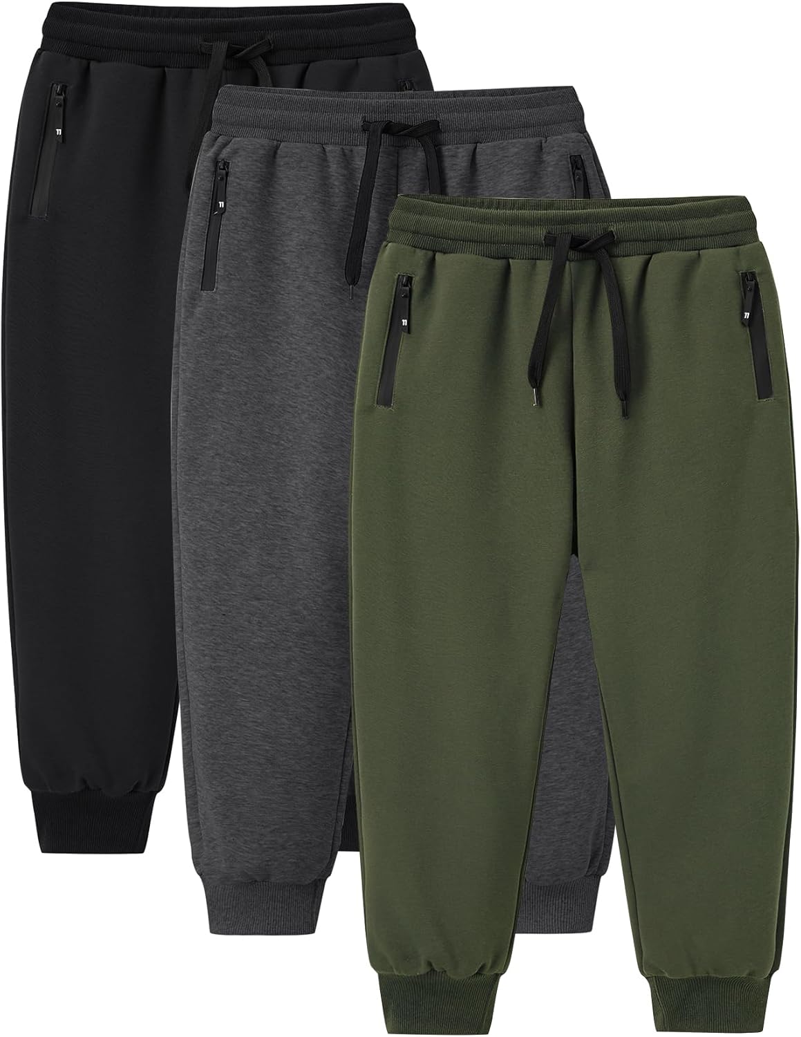 Gihuo Boys Sweatpants Athletic Workout Kids Joggers with Zipper Pocket Drawstring Active Casual Soft Jogging Sweat Pants