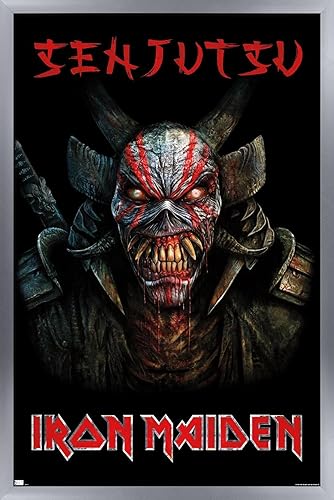 Trends International Iron Maiden - Póster de pared de álbum Senjutsu, 22.37 x 34.00 pulgadas, versión enmarcada plateada