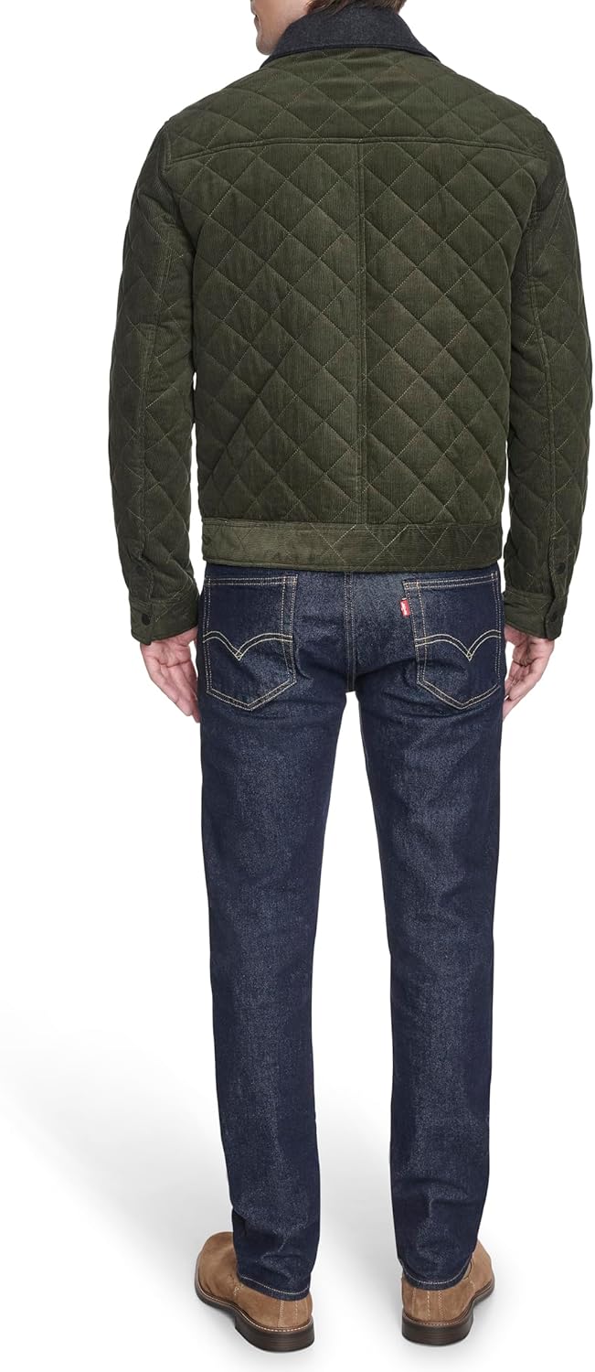 Cole Haan Men's Diamond Quilt Corduroy Barn Jacket - Image 4