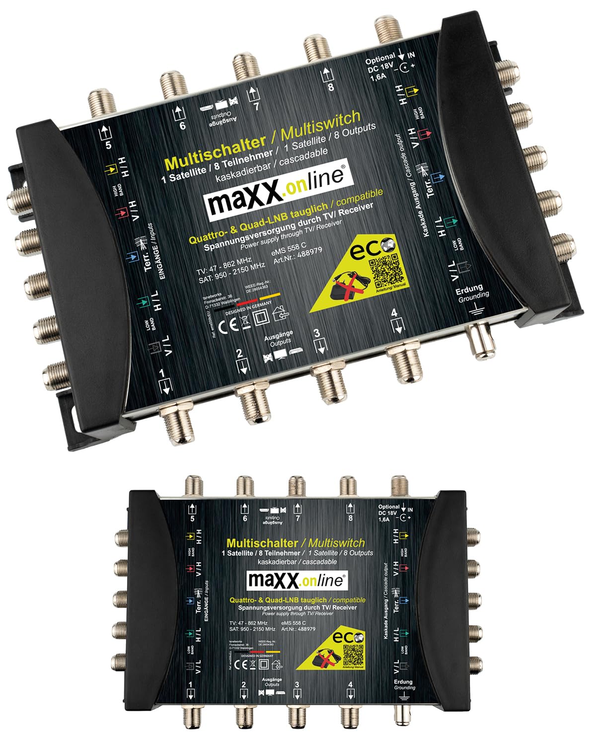 Multiswitch 5/8 résout les pertes de signal satellite sur 8 TV - 8
