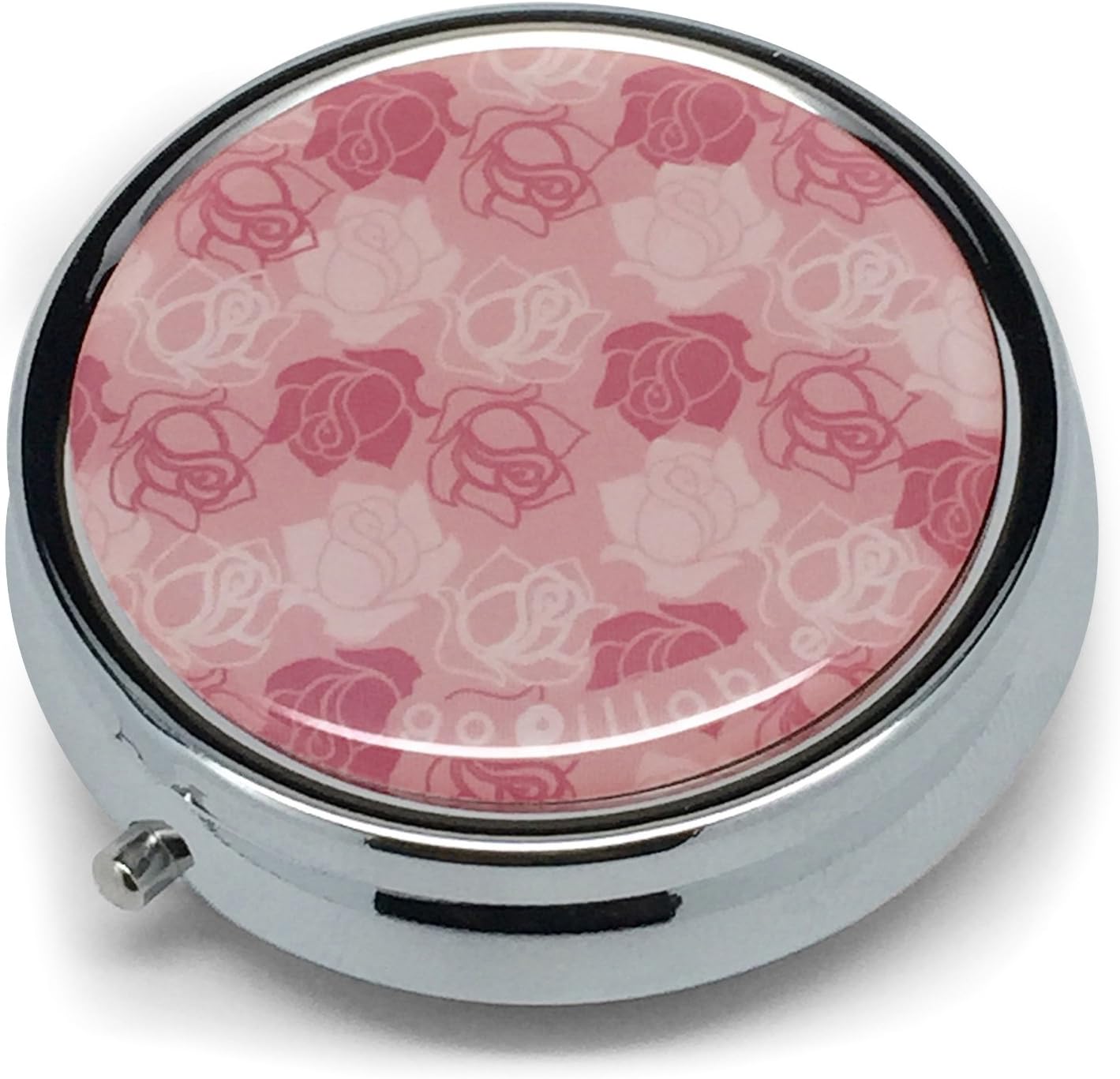 Pill Box/Pill Case for Purse or Pocket - Rose Pill Box/Pill Case Featuring Three compartments Perfect for Carrying Medication in Pocket or Purse