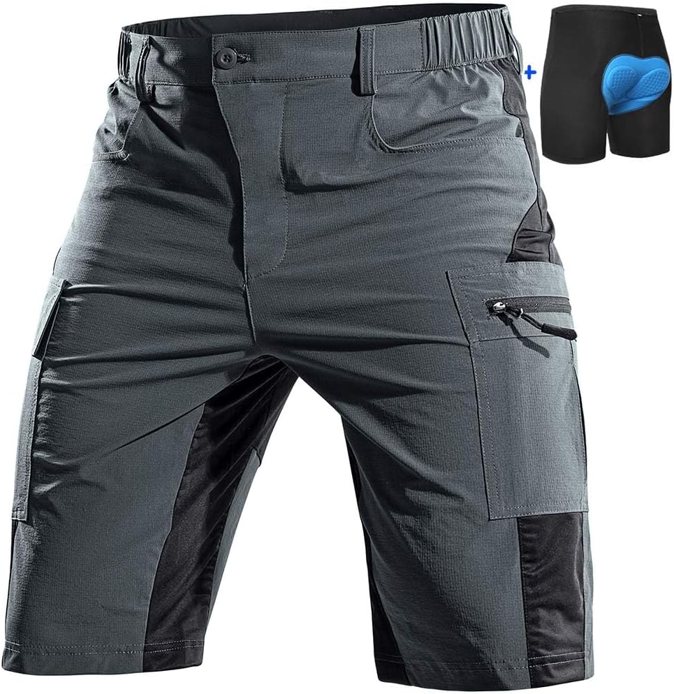 Cycorld Mountain-Bike-Shorts-Mens-Padded Biking Baggy Cycling Short Padding