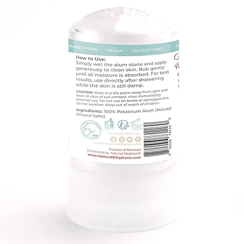 Miniatura 6 de Natural Elephant Alum Stone - Desodorante en barra de 212oz 2 onzas piedra de sal natural sin perfume sin aluminio para hombres y mujeres paquete de