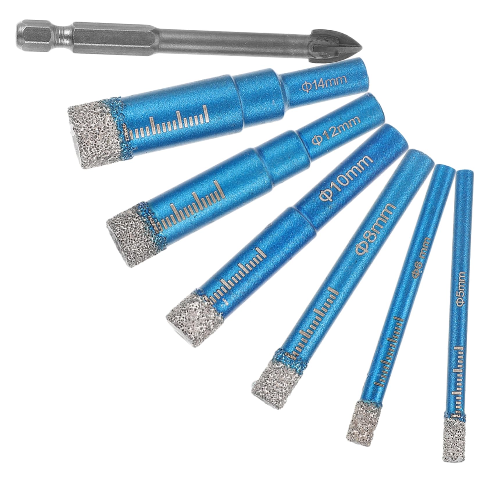 Angoily 5 Set Trapano Kit Attrezzo Tungsteno Nucleo Cacciavite a Cricchetto Macinino Morire Calcestruzzo Trapani Elettrici Carburo Punta Autocentrante Precisione Carotatrice Acciaio