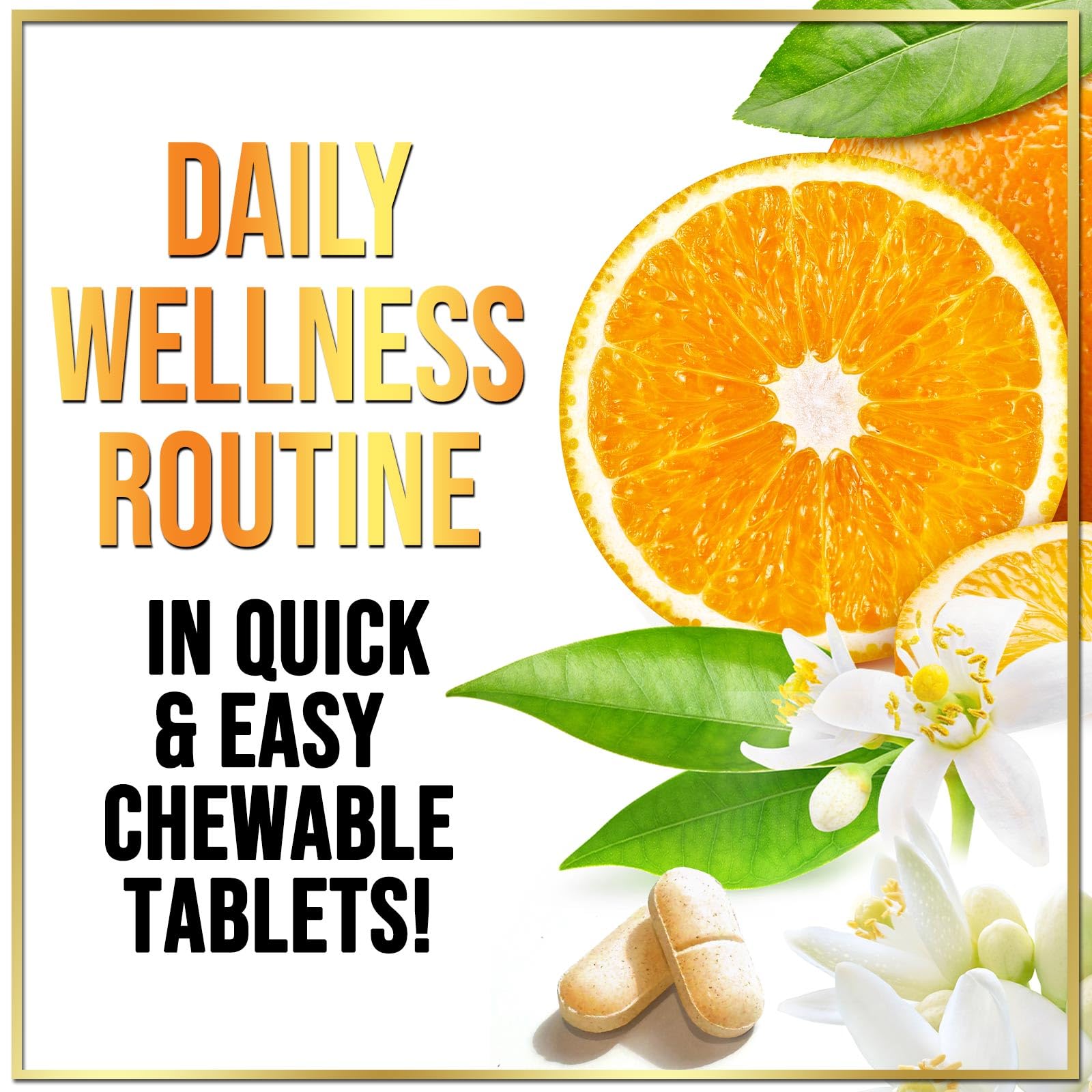 Vitamin C 1000mg Per Serving - Extra Strength with Rose Hips Bioflavonoids - Sugar Free Vitamin C Chewable Pills, Vit C Supplement for Immune Support & Antioxidant, USA Bottled - 60 Chewable Tablets — Amazon image 7