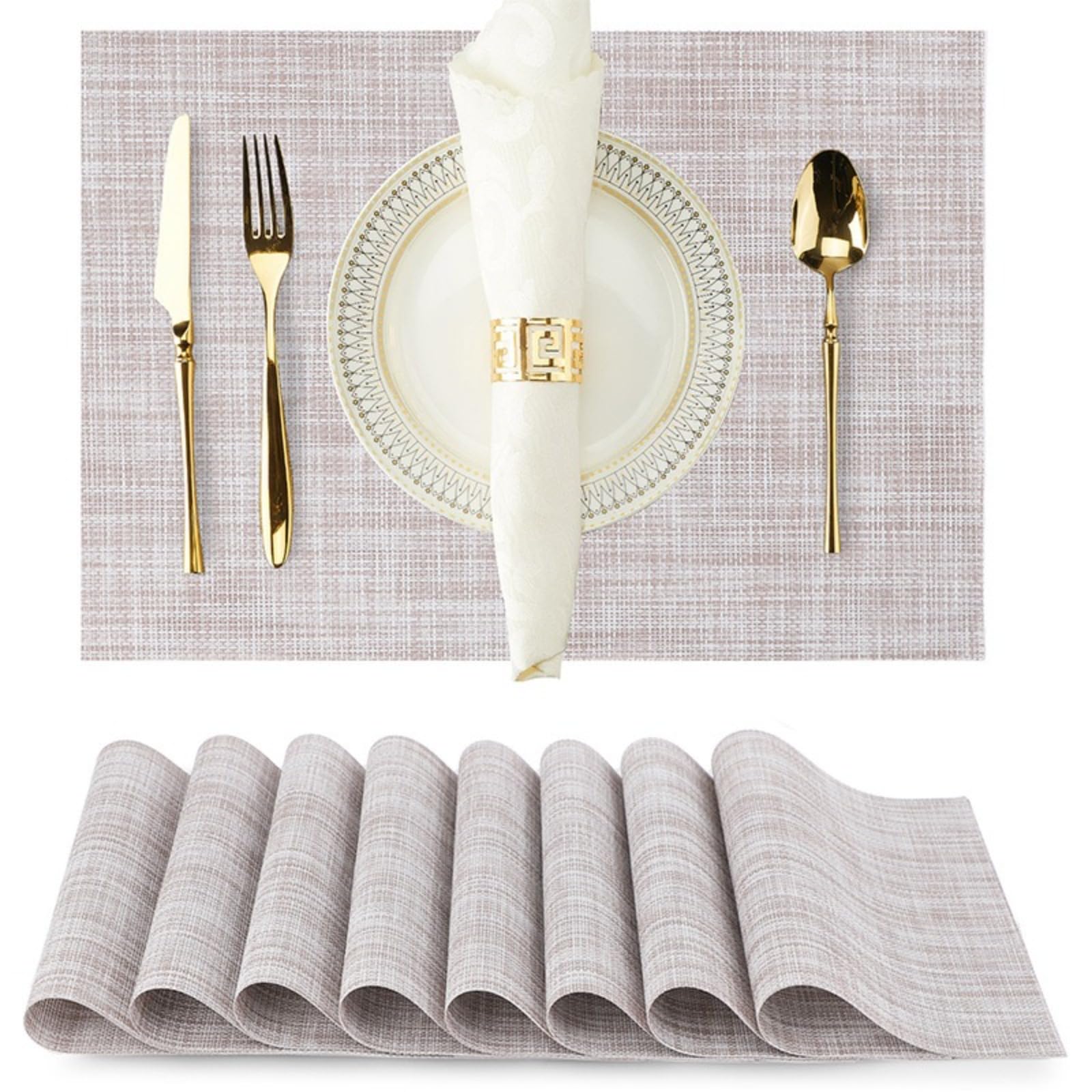 8 PVC placemats, adding a warm and ceremonial touch to family meals