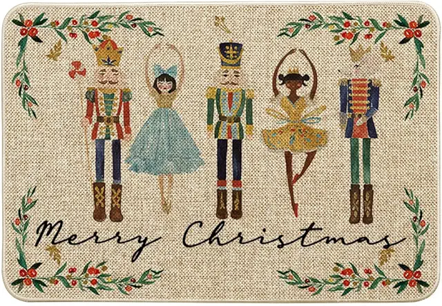 Artoid Mode Nutcracker Doormat - Merry Christmas Low-Profile Floor Mat 40x60 cm