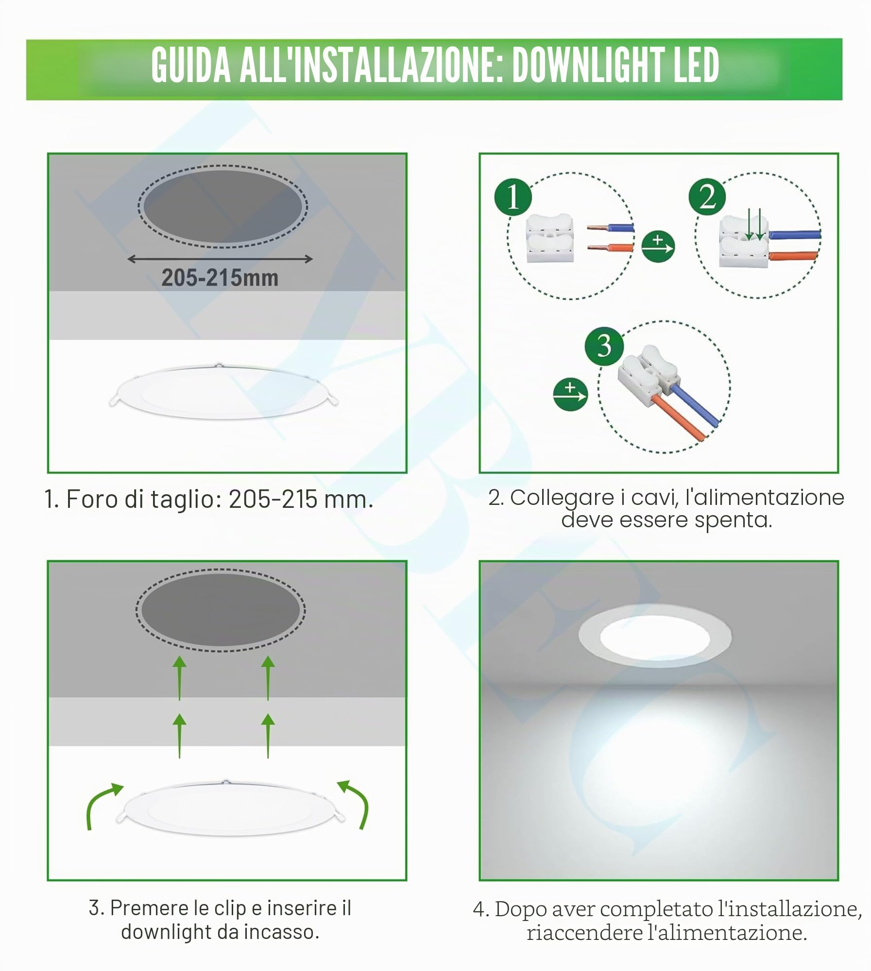 Faretti LED da Incasso per Cartongesso, Faretto LED Incasso 4000ºK, 20W (Pack 10)