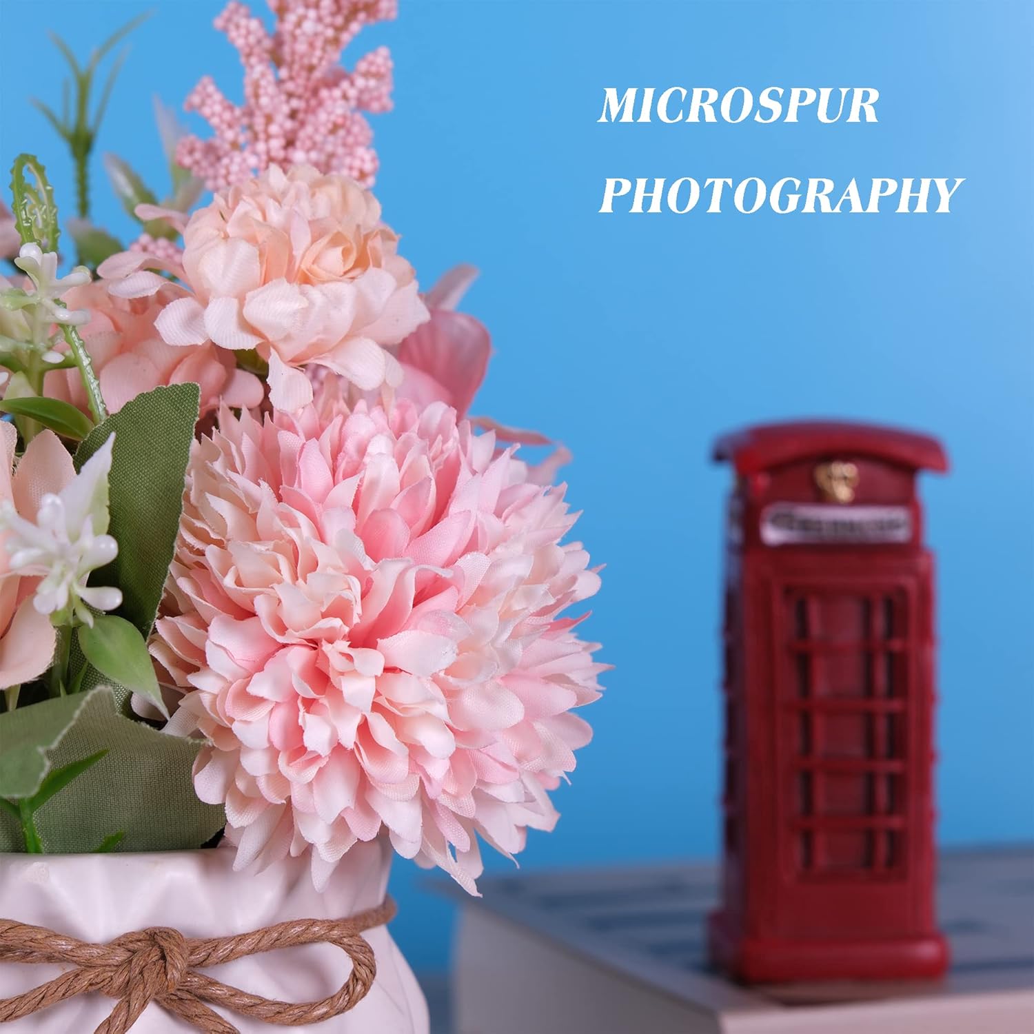 Artificial Potted Flowers Pink, Small Ceramic Vase Fake Flower Plants Desktop Decoration Indoor for Home and Office, Faux Flowers Hydrangea Decora for Table,Bookshelf,Bedroom,Living Room,Party.(Pink) - Image 6